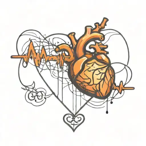Ekg Line With Heart In Middle
