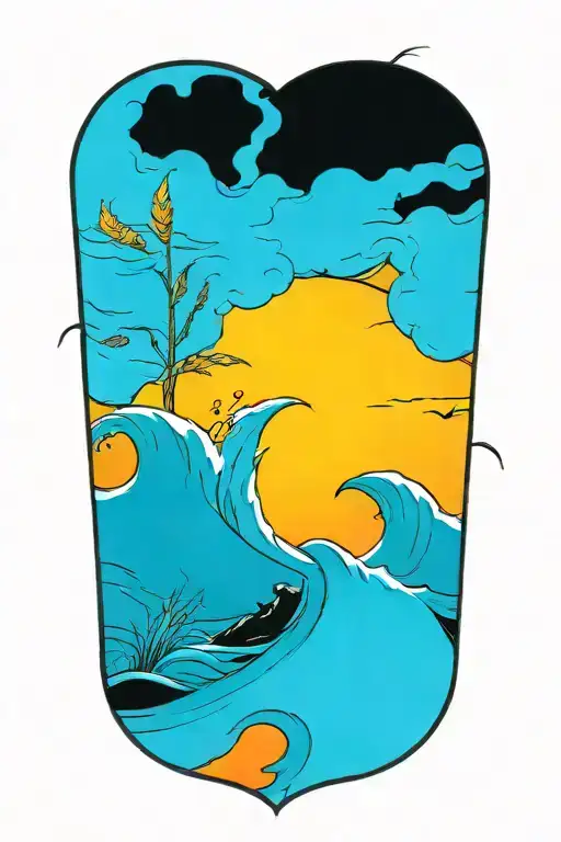 Ocean Sunrise With Sea Oats