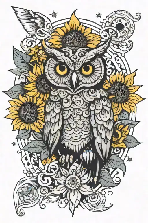 Sunflower Owl Snake Libra Sun Moon Star