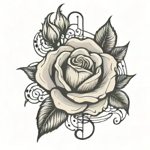 Rose With Musical Notes