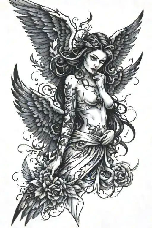 The Girl With The Wings Of An Angel And A Demon