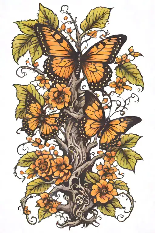 Poison Tree With Butterfly Flys