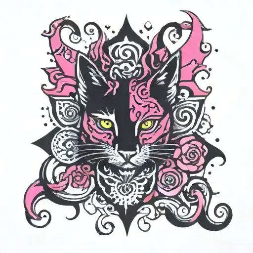 Roxy In Black Over Hot Pink Splash