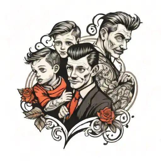 Dad Amd Two Children