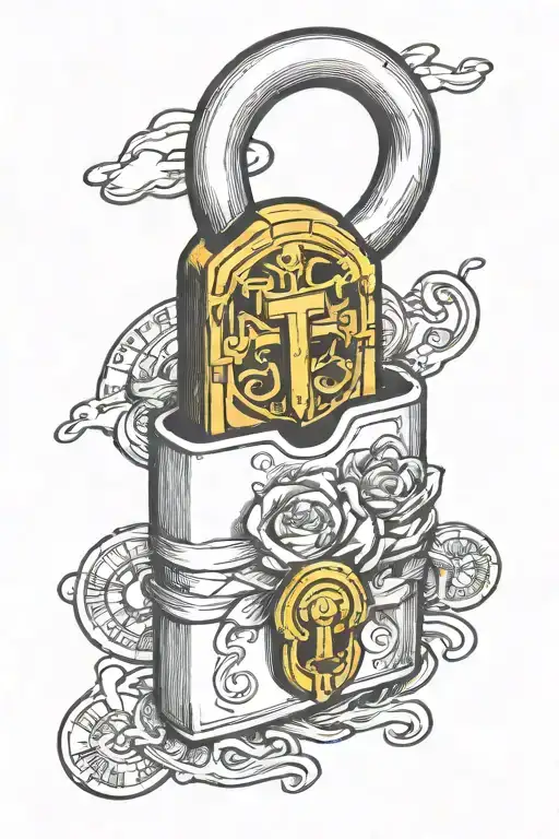 Lock With Letter T And Money