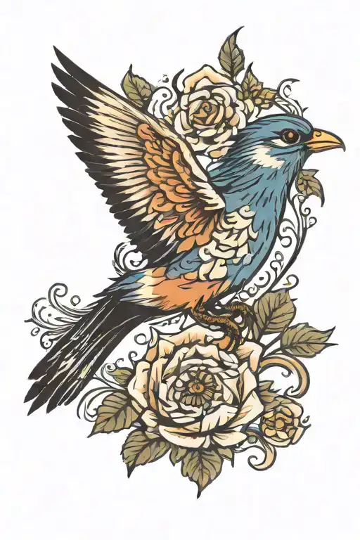 Wrist Cover Up Tattoo Bird Flying