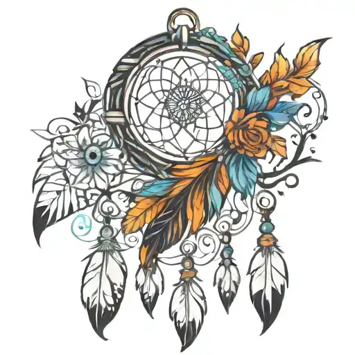 Dreamcatcher With The Name Eva 01 Colofull