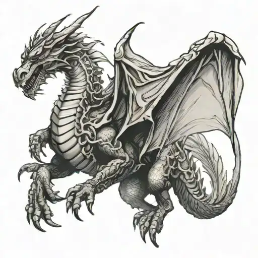 Fantasy Full Body Dragon Flying Up