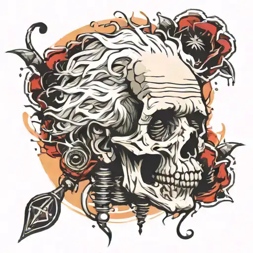 Einstein Skull Trash Polka