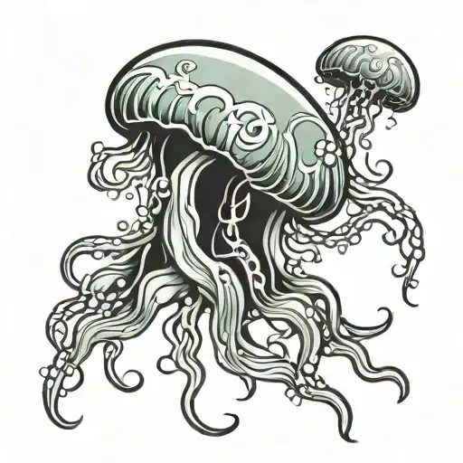 Jellyfish With The Name Grandma In The Tentacles