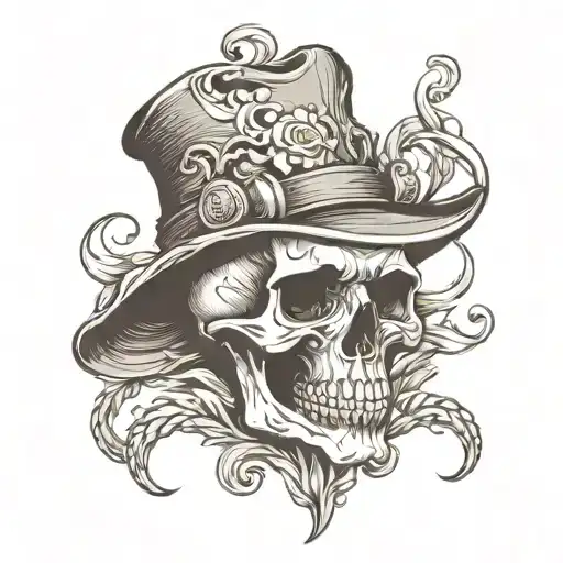 Skull With Slouch Hat