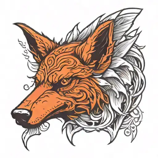 Wolfs Head With Raven Wings Made