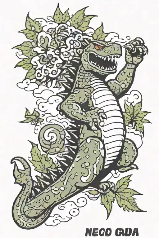 Mario Godzilla Weed Leaf Explosion With Clouds And Stray Cats Everywhere And Text