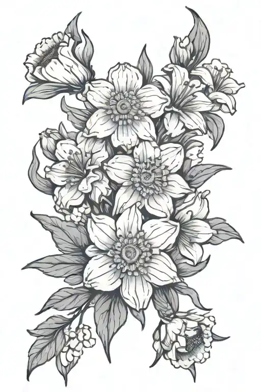 Carnation Daffodil Daisy Poppy Bouquet