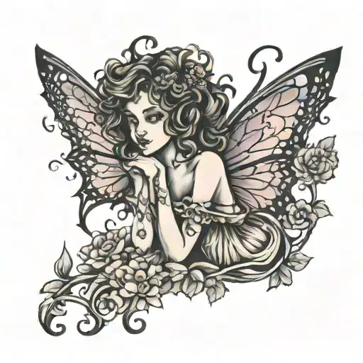 Lonely Fairy With Curly Hair