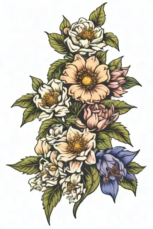 October And September Birth Flowers Spine