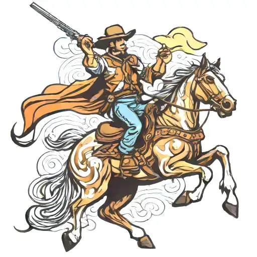Cowboy Riding A Horse
