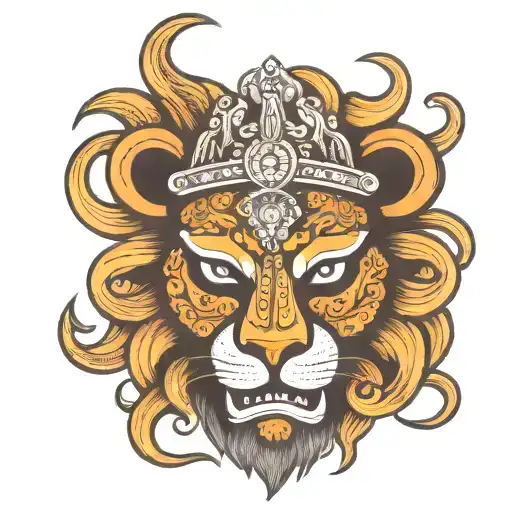 Sri Lankan Mask With A Lion