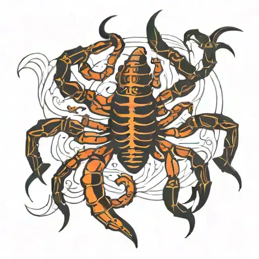 Minimalist Line Art Scorpion 8 Legs