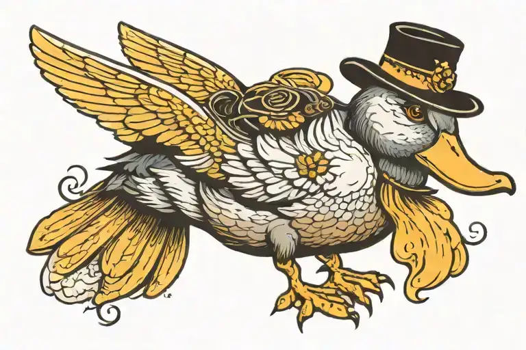 Duck Wearing Bee Hat Adorned