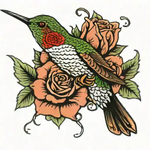 Hummingbird Fishing Hook Roses