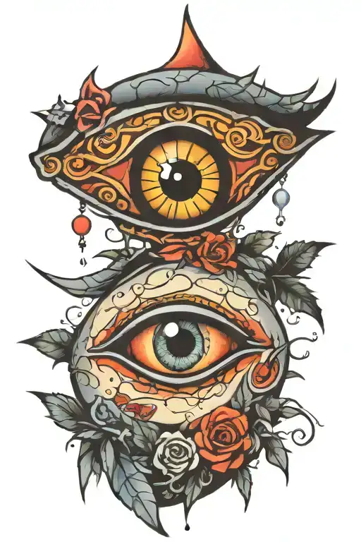 Wound Stiches With An Evil Eye Peeking From Within