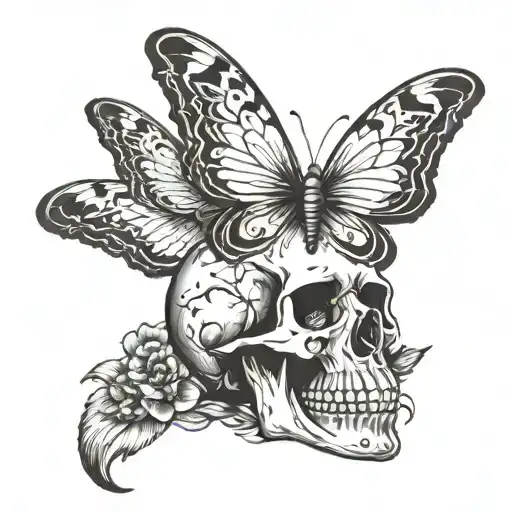 Skull With Butterfly Wings