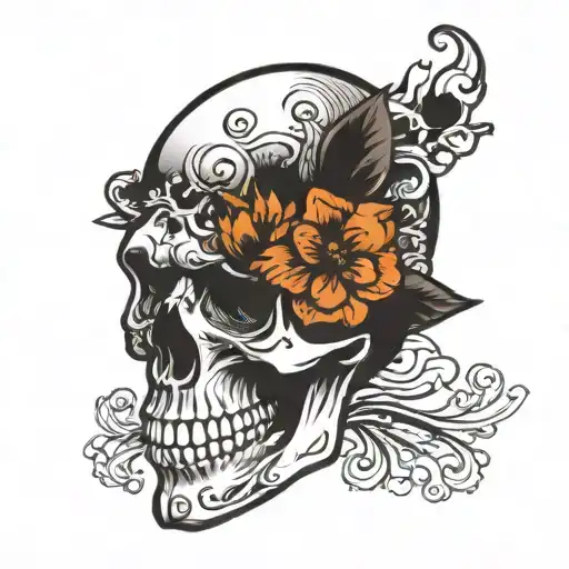 Skull Fading From Side Face Profile