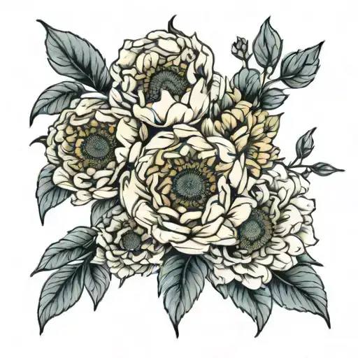 Peonies And Sunflower