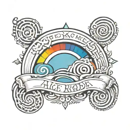 Rainbow With Alice Writing Hidden Inside Maori