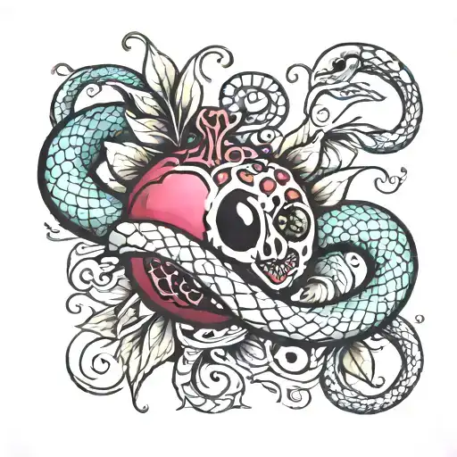 Pomegranate And Snake