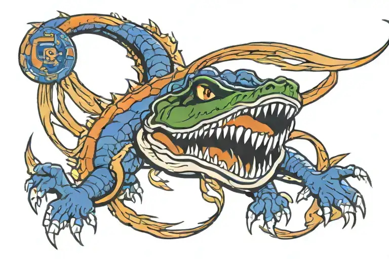 Florida Gators Logo With Colon Cancer Ribbon