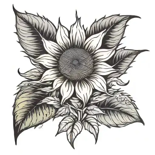 Sunflower With Marijuana Leaf