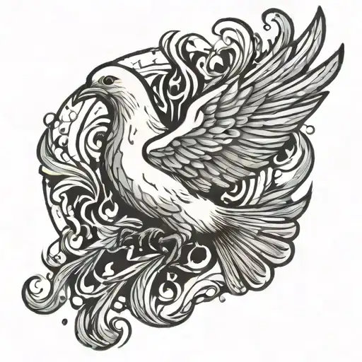 Dove And Fire Flames