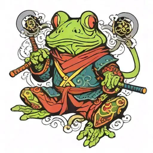 Samurai Frog Smoking