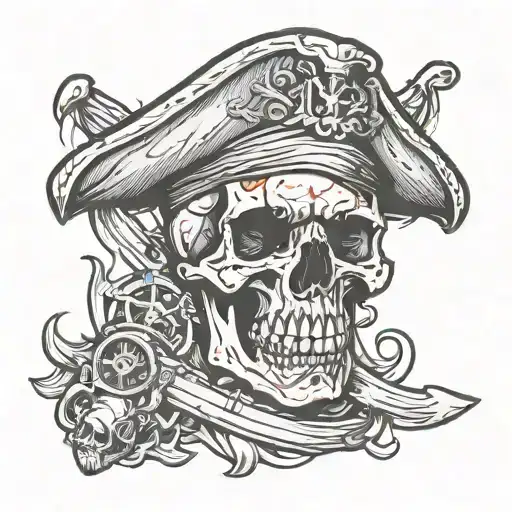 Pirate Halt On Skull