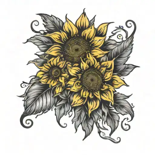 Paige And Jeremy As A Sunflower Stem Wrapped