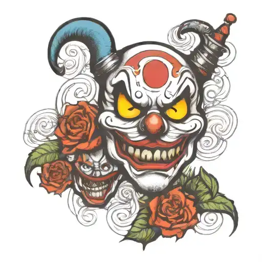 Evil Clown Mask Cry Now Smile Later Design Inspired