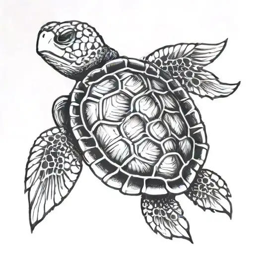 Turtle Tattoo Sketch