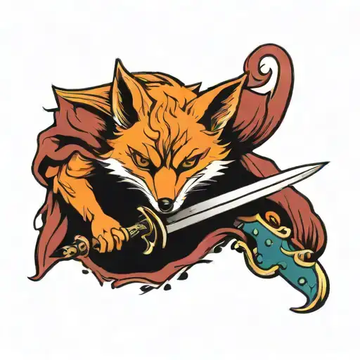 Fox With Sword Stuck
