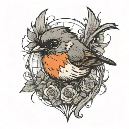 Robin With A Half A Decomposed Face