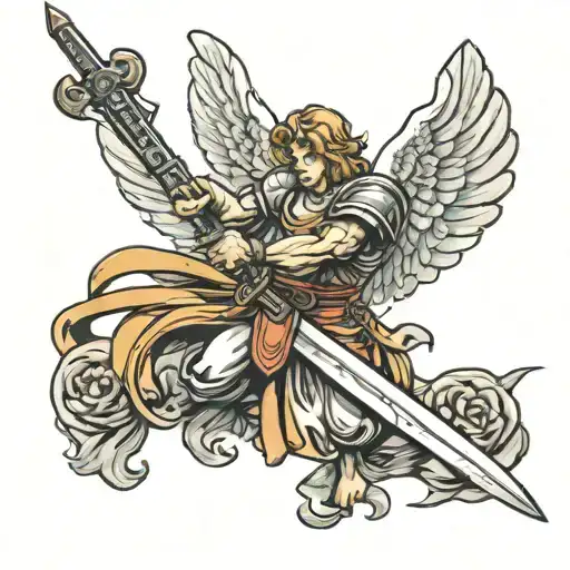 Angel With A Sword In Trash Style