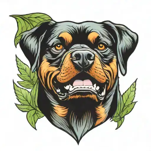 Rottweiler Lighting A Cannabis Joint