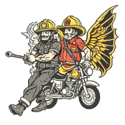 Flying Ravin And Firefighter Malta Cross