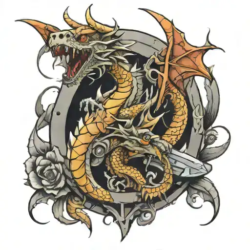 Dragon Wrapped Around A Gun