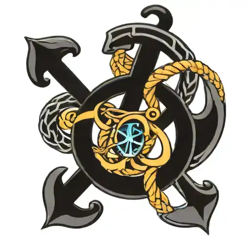 Infinity Symbol With Anchor In The Middle