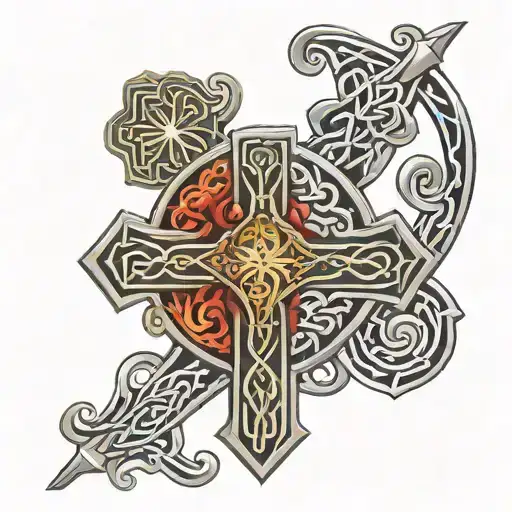 Names Asher And Renin On A Celtic Cross