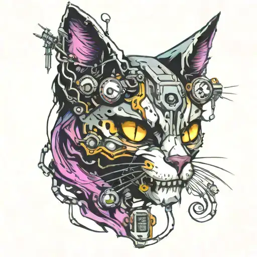 Cyberpunk Skull Cat