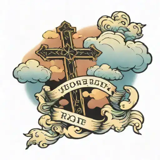 Bible Verse With Clouds And Cross