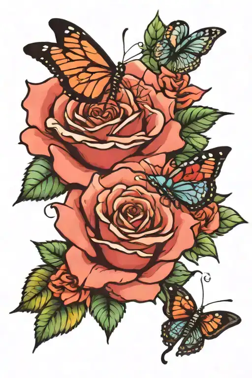 Rose And Butterfly